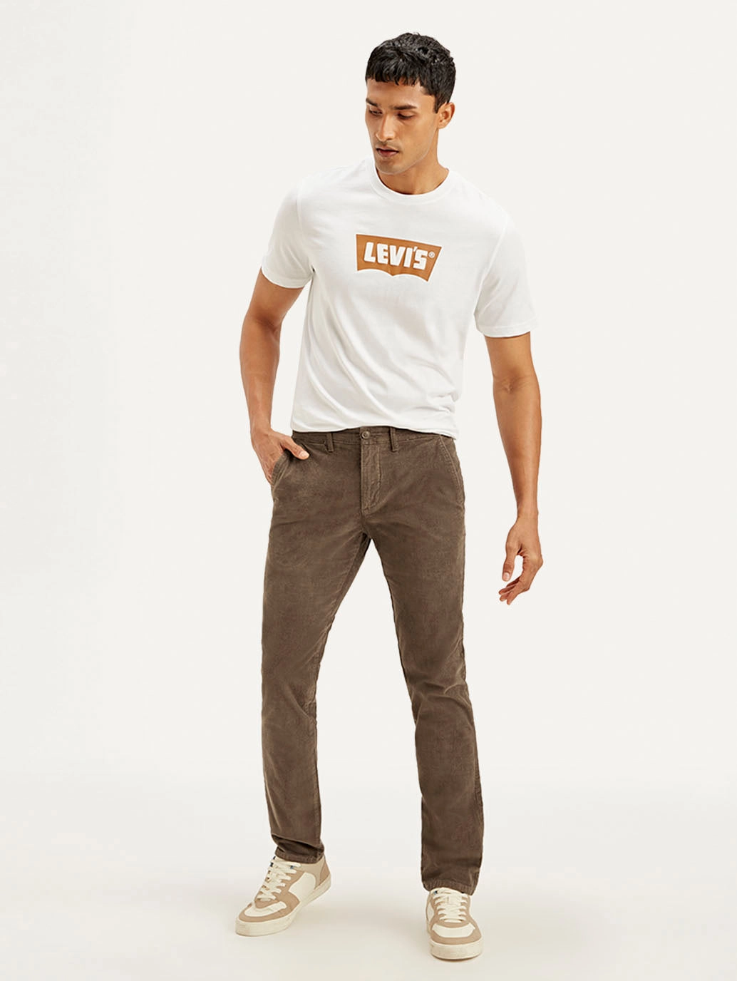 Full Flex Men's Brown Slim Fit Chinos