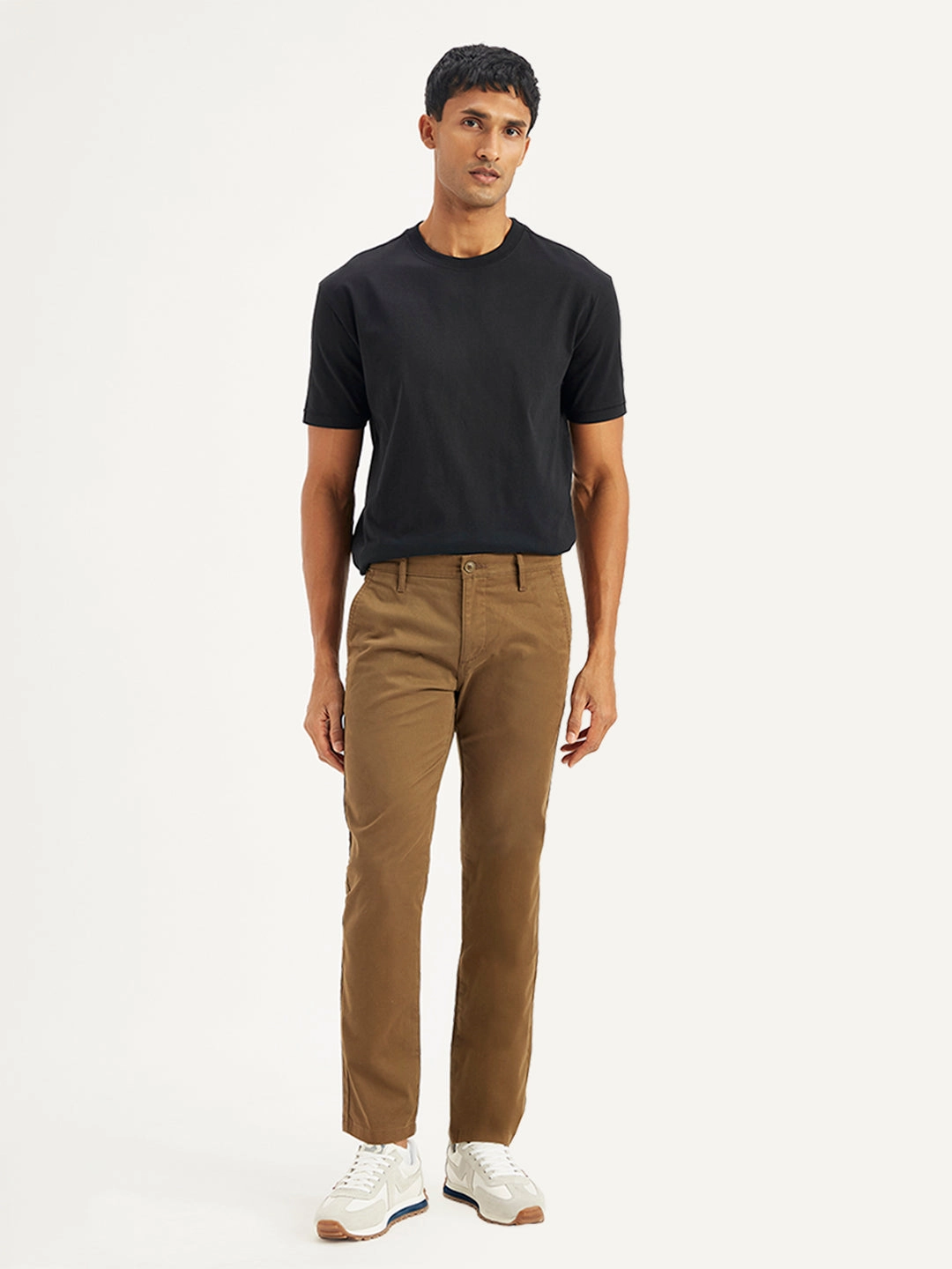 Men's Brown Slim Fit Chinos Versatile staple Fit For Movement