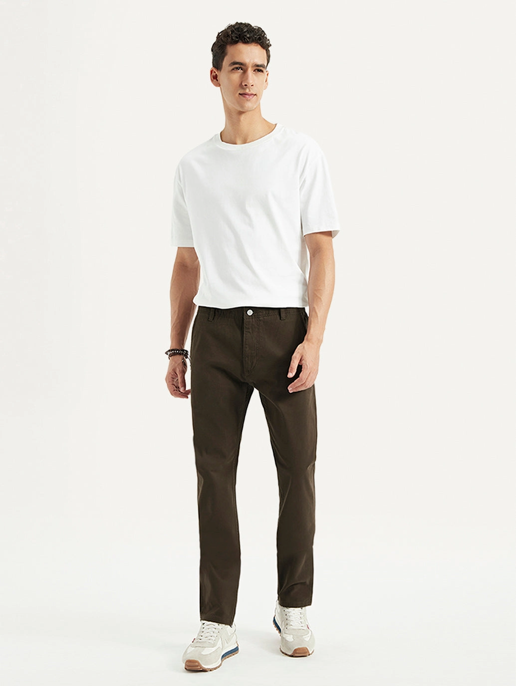 Tapered leg Men's Brown Tapered Fit Chinos