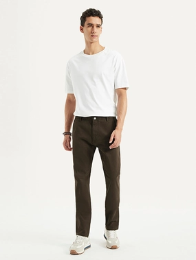 Tapered leg Men's Brown Tapered Fit Chinos