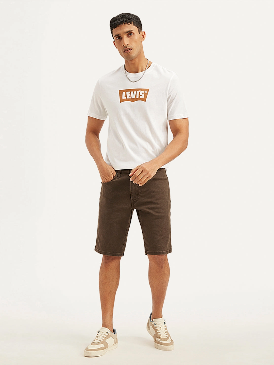 holiday apparel Men's Brown Tapered Shorts