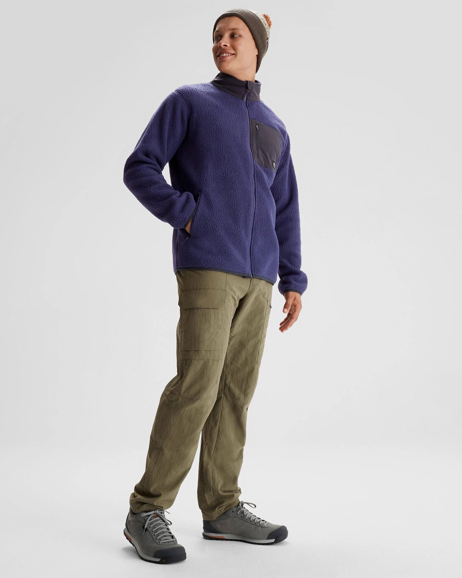 Men's Co-Z High Pile Jacket  - Dark Horizon Matte Surface Texture Compact Layer