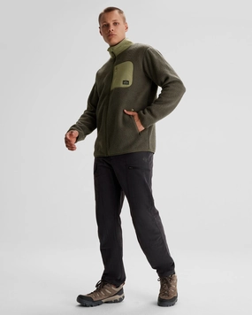 Men's Co-Z High Pile Jacket  - Dark Moss Warmth Without Bulk Stretchable Cuffs