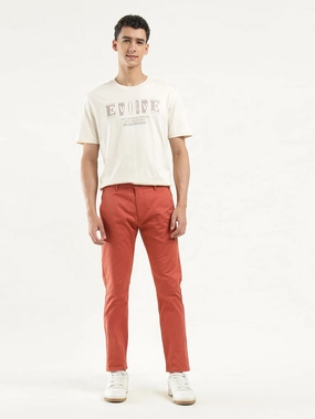 Men's Coral Slim Tapered Fit Chinos Minimal Bulk Ripped design