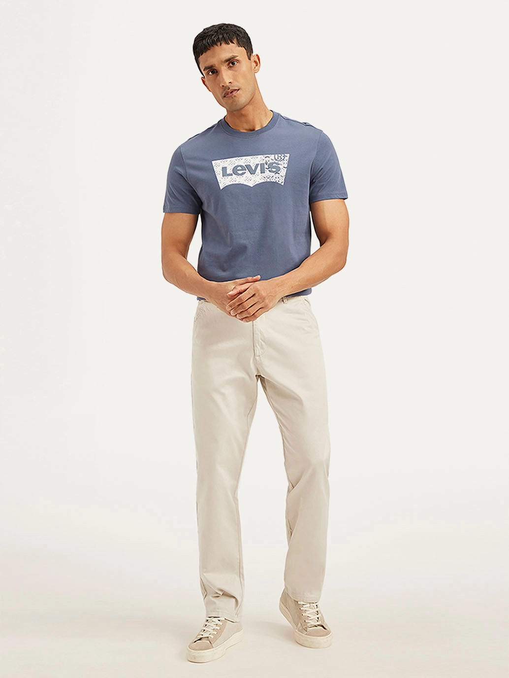 Quick Access Zippers Travel Ready Men's Cream Authentic Straight Fit Chino Pants