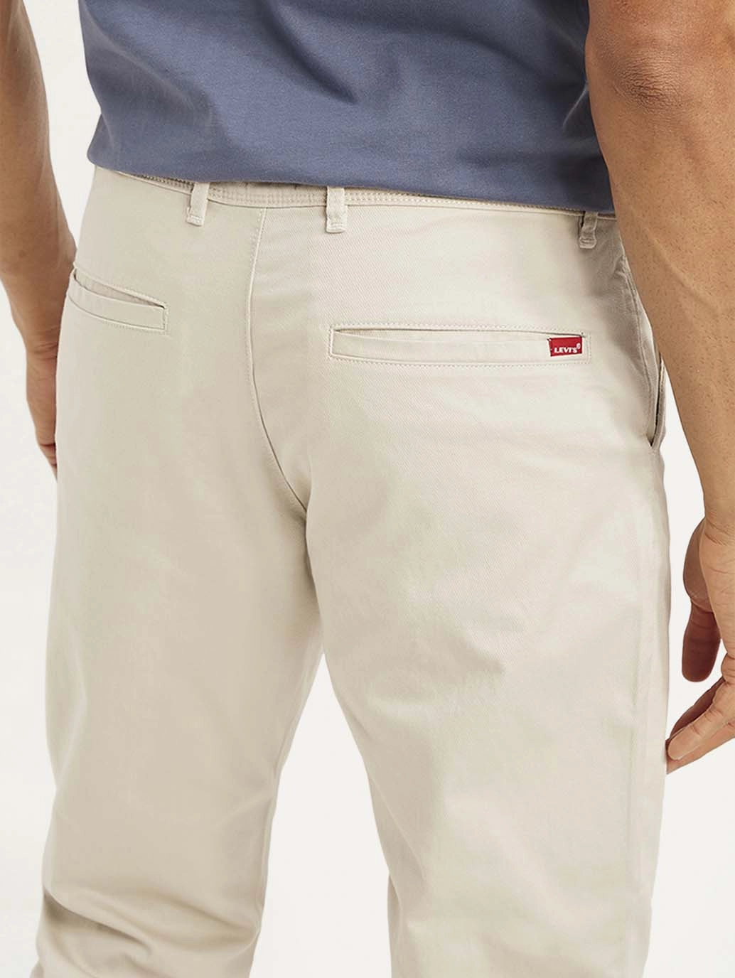 Flattering Comfort Wear No Ride-Up Men's Cream Authentic Straight Fit Chino Pants