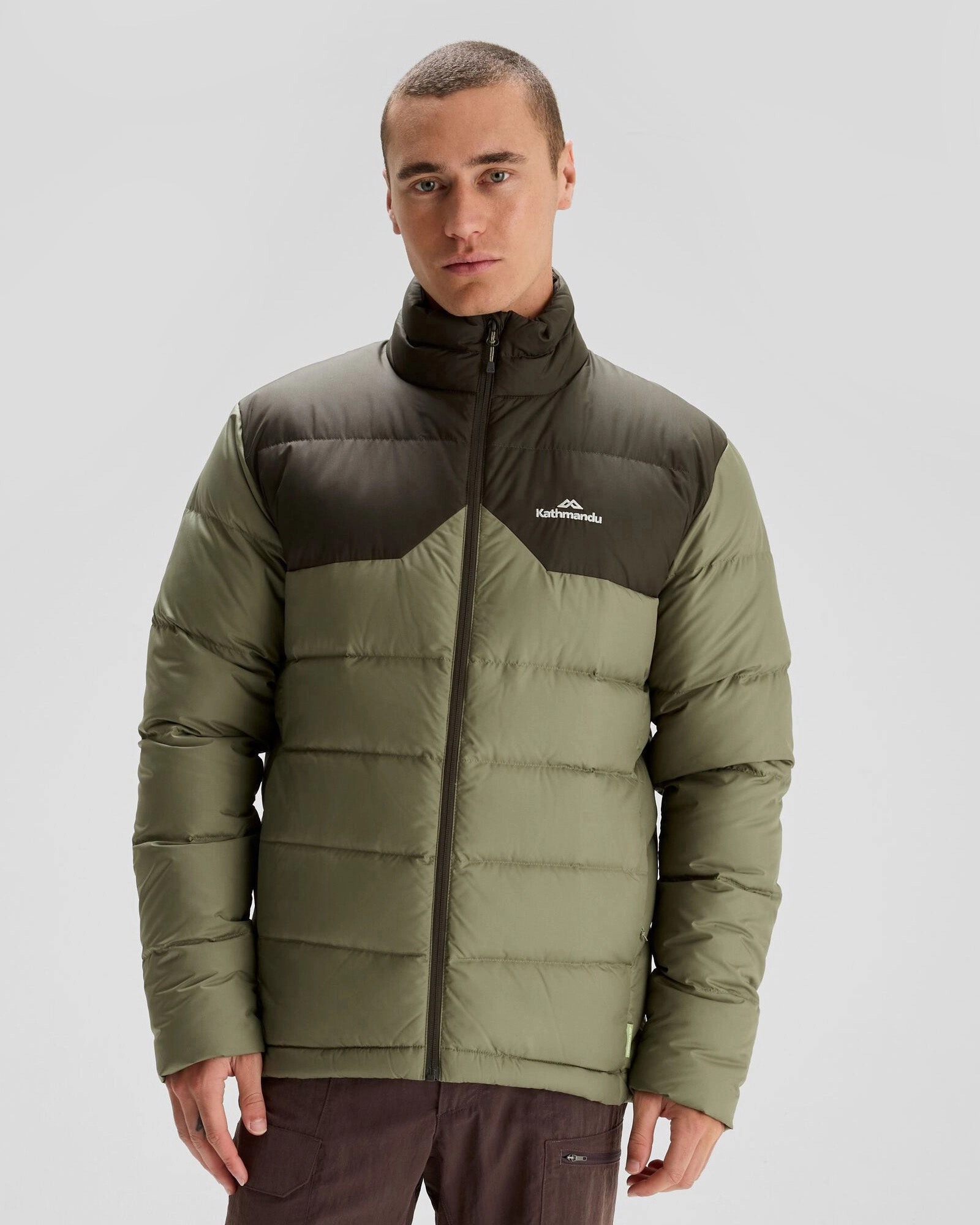 Men's Epiq Down Jacket - Beech/Dark Moss Transitional Look