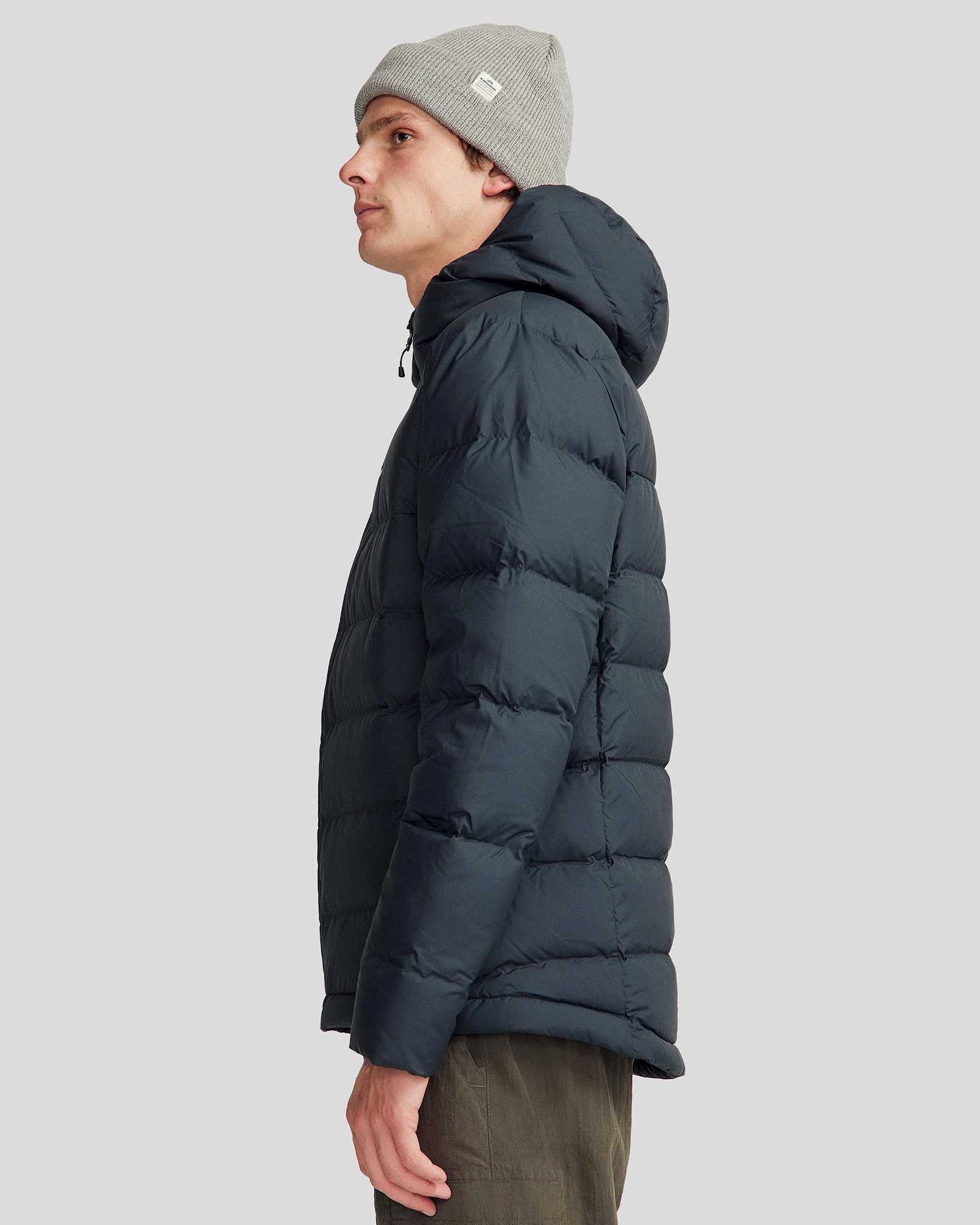Fashion Trend Quilted Insulation Men's Epiq Hooded Down Jacket - Black