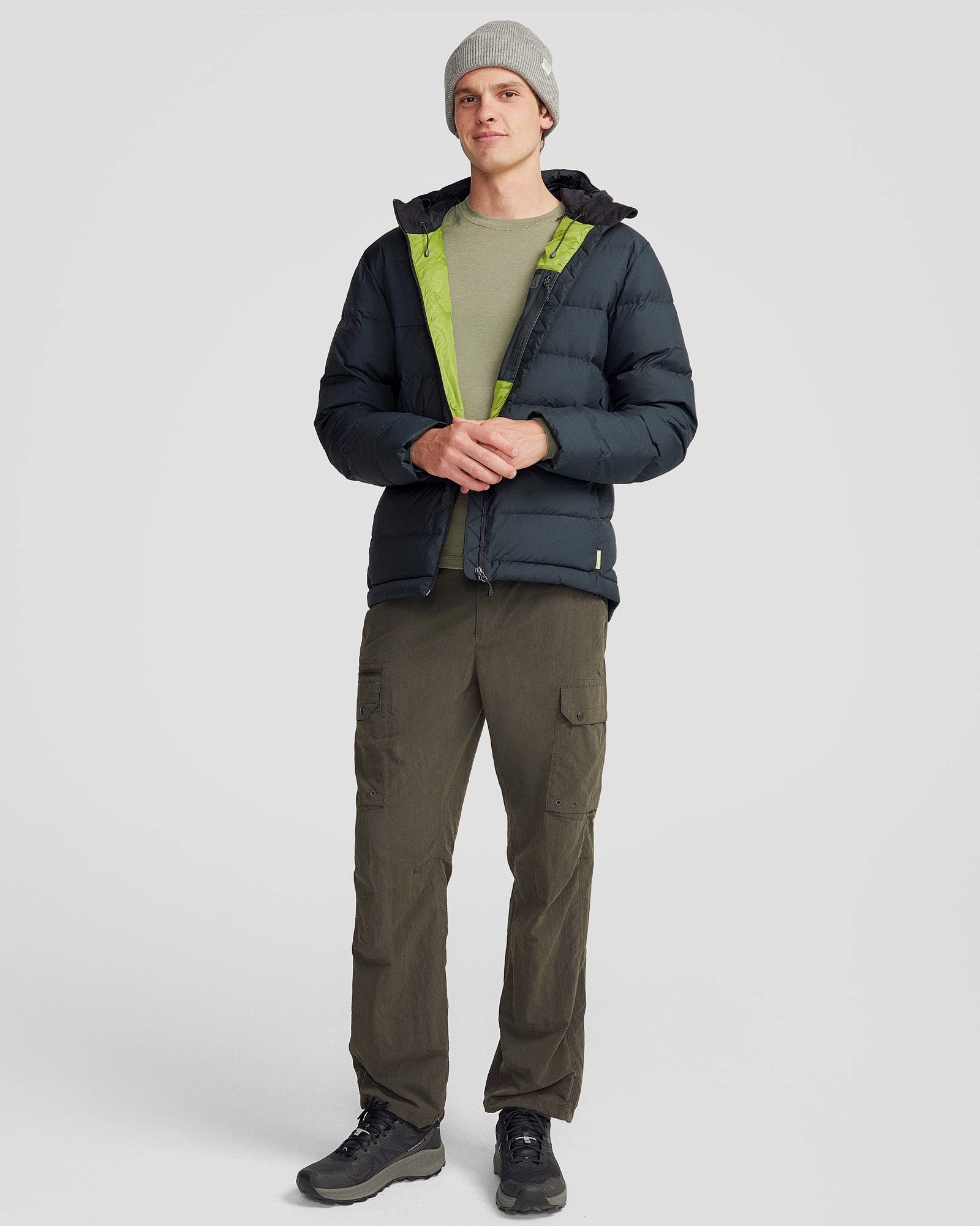 GlowInTheDarkAccents Men's Epiq Hooded Down Jacket - Black