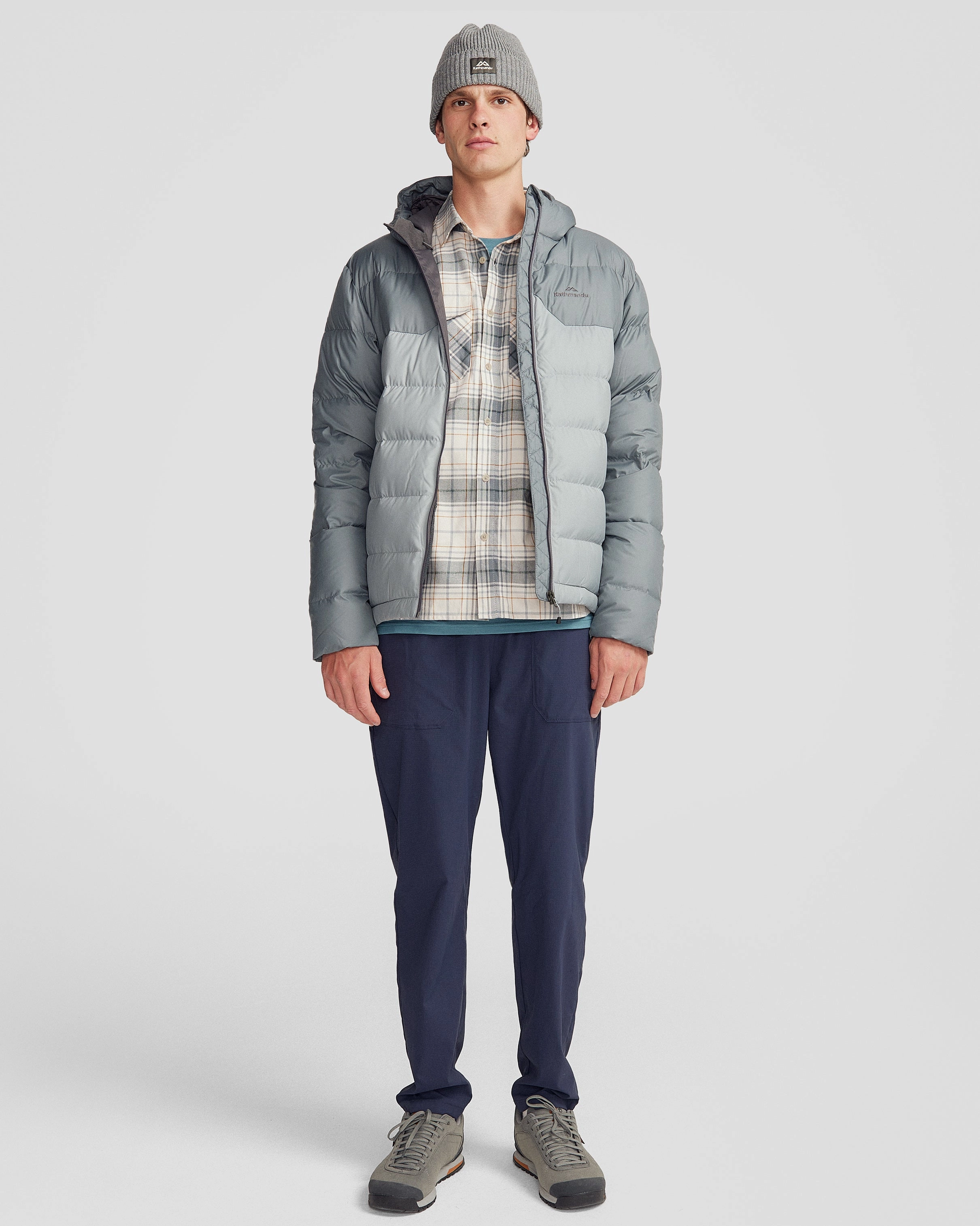 Windproof Closure Thermoregulating Lining Men's Epiq Hooded Down Jacket v2 - Moon/Light Moon