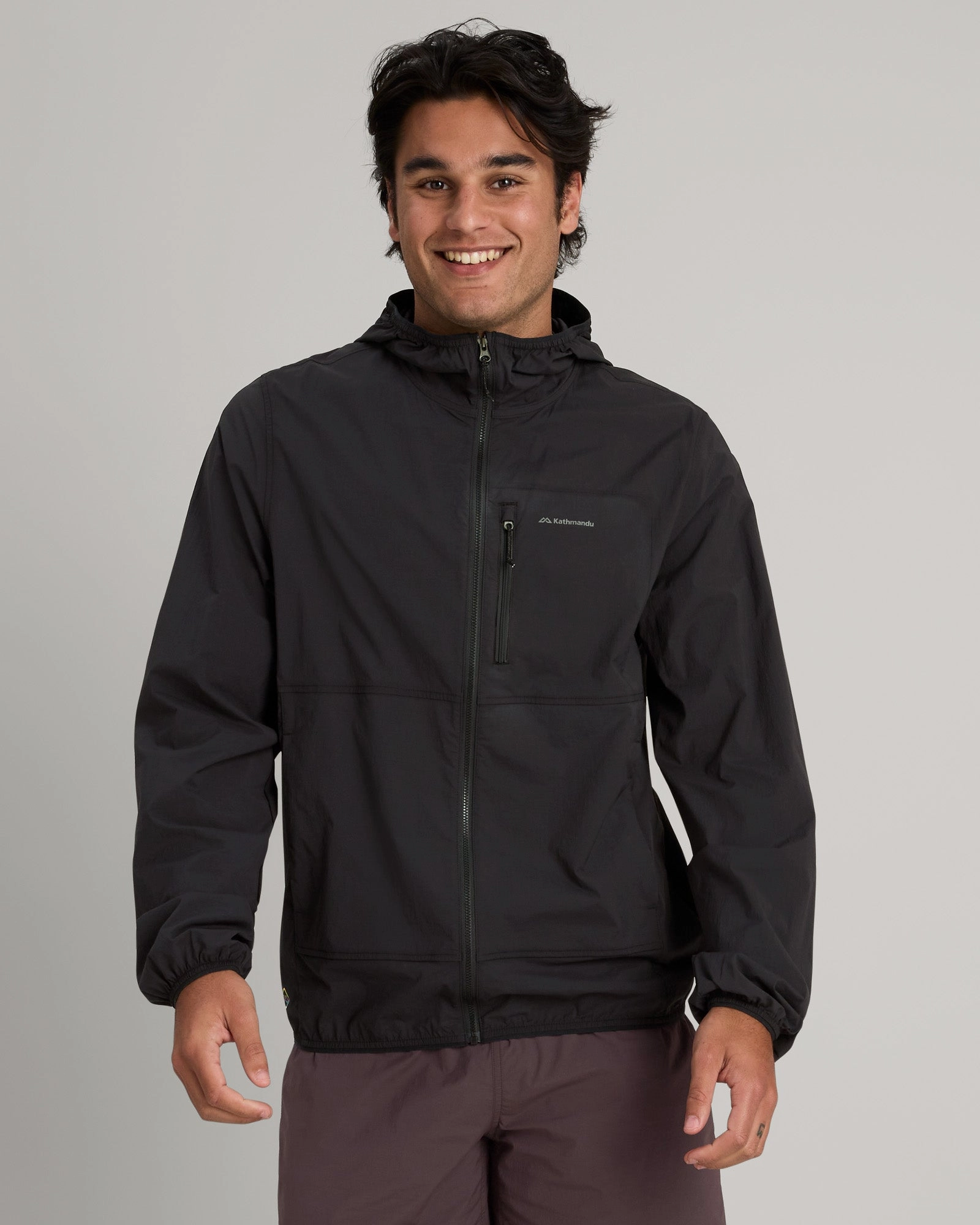 Long Length Men's EVRY-Where Stretch Windbreaker - Black Stingray