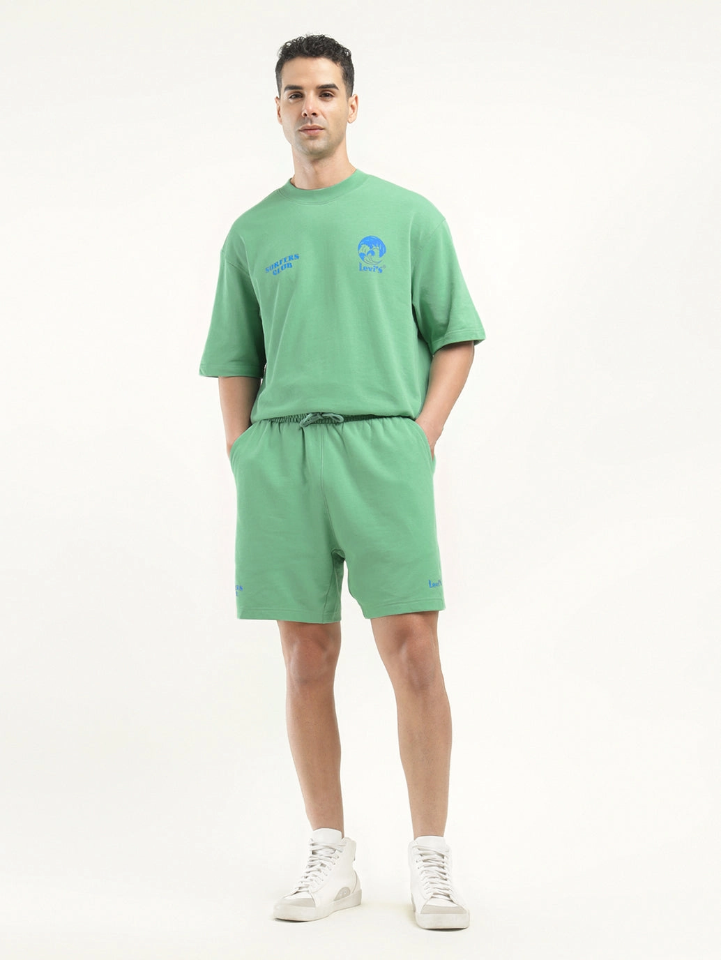 UV resistant Warm Weather Style Men's Green Regular Fit Shorts
