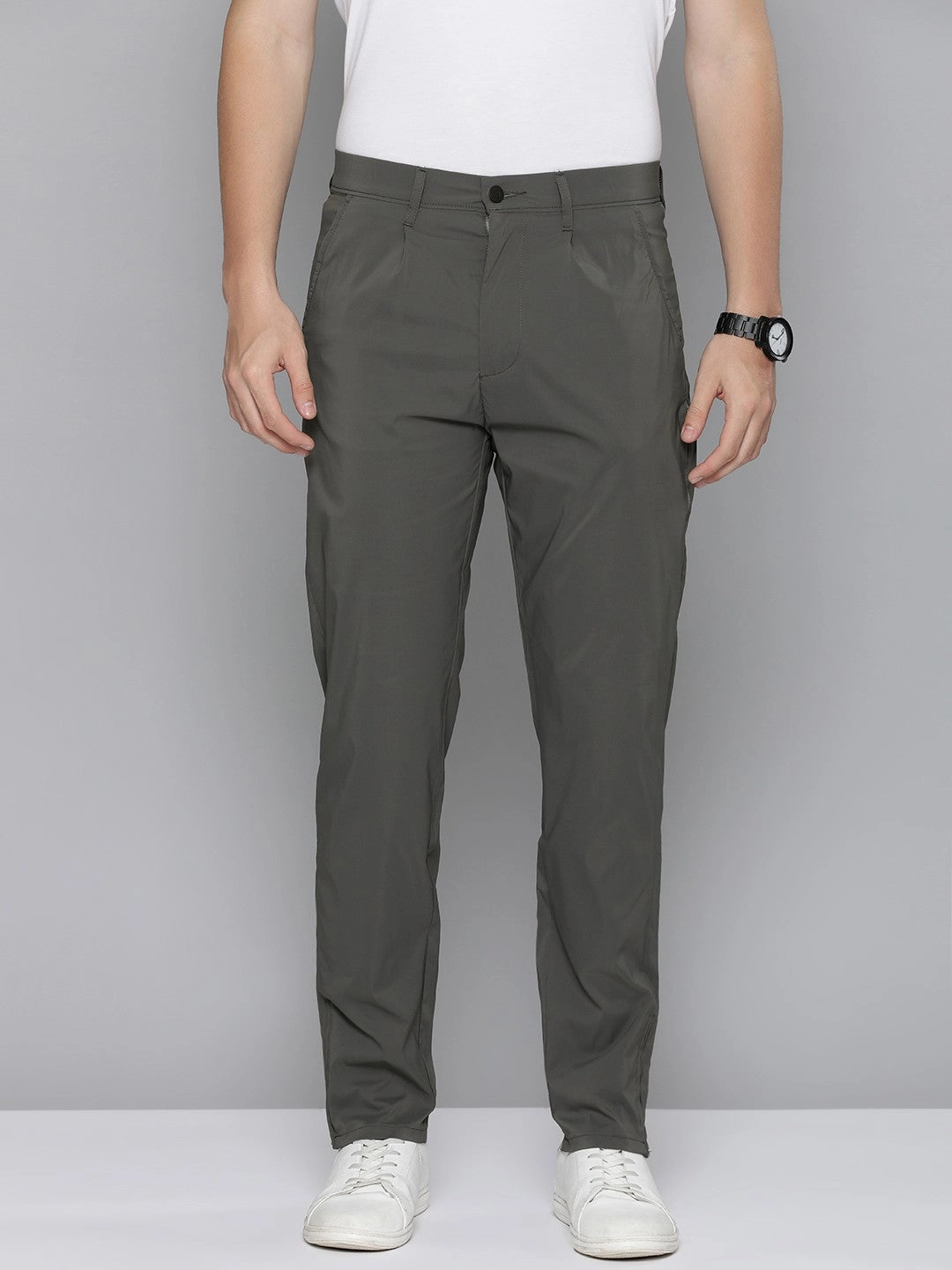Men's Grey Regular Fit Trousers Quick Dry Fit