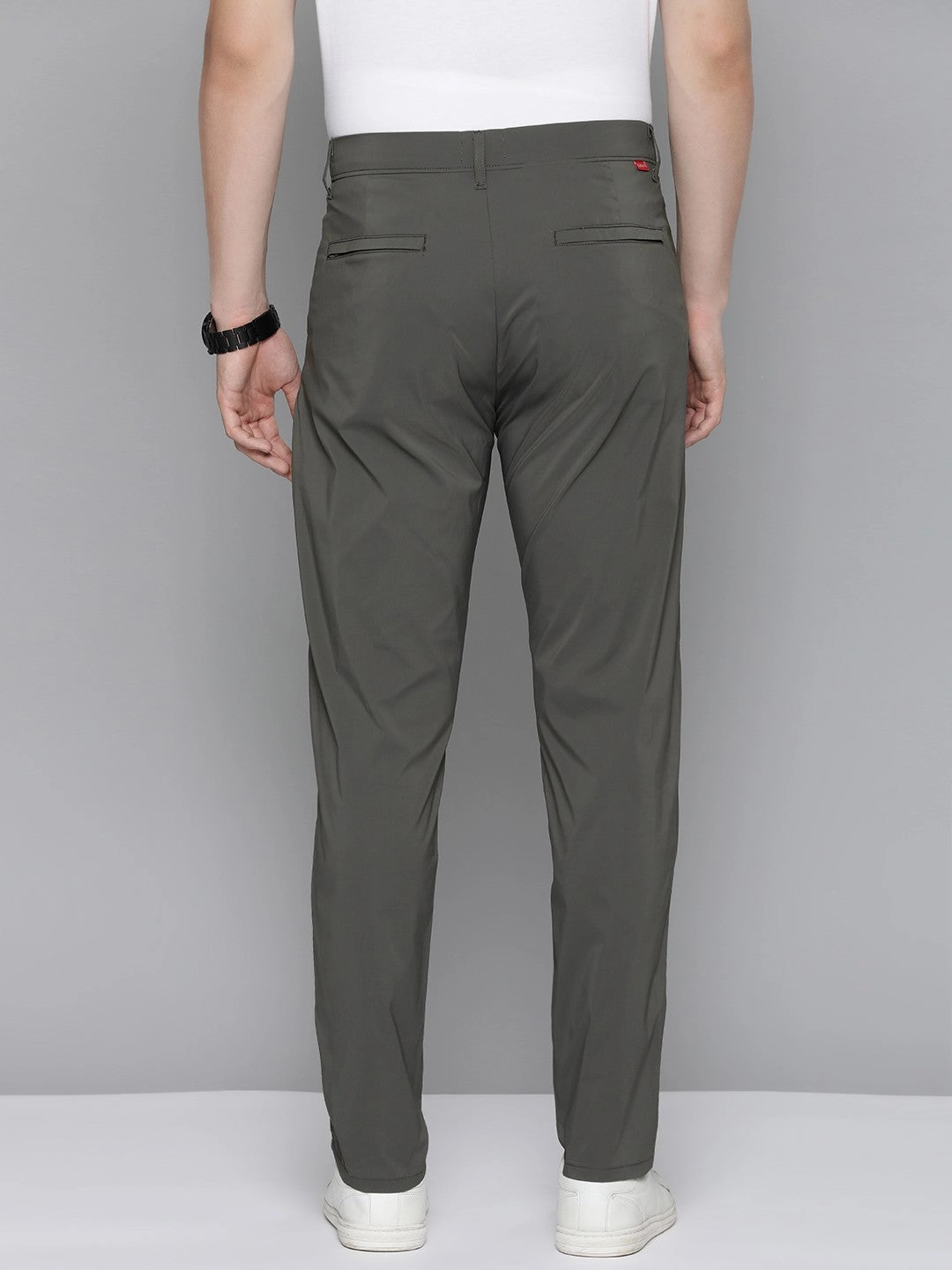 Quick drying material Men's Grey Regular Fit Trousers