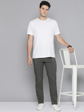 Long Wear Men's Grey Regular Fit Trousers
