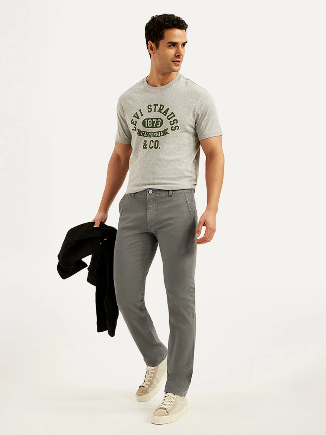 Men's Grey Slim Fit Chinos Ready For Action
