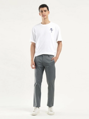 Men's Grey Slim Fit Chinos TaglessLabel Loose Design