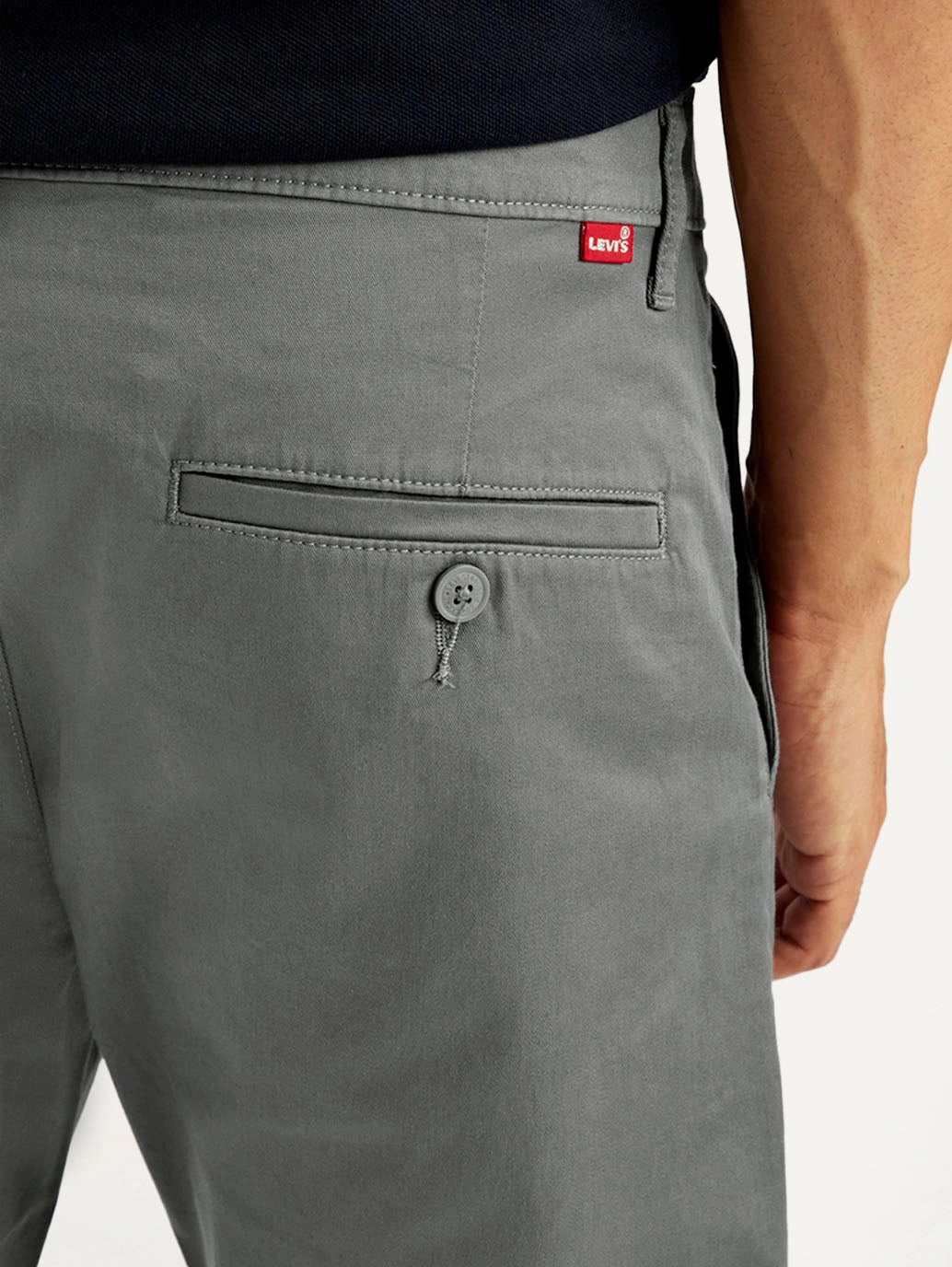 Secure Closures Stylish Waistband Men's Grey Slim Tapered Fit Chinos