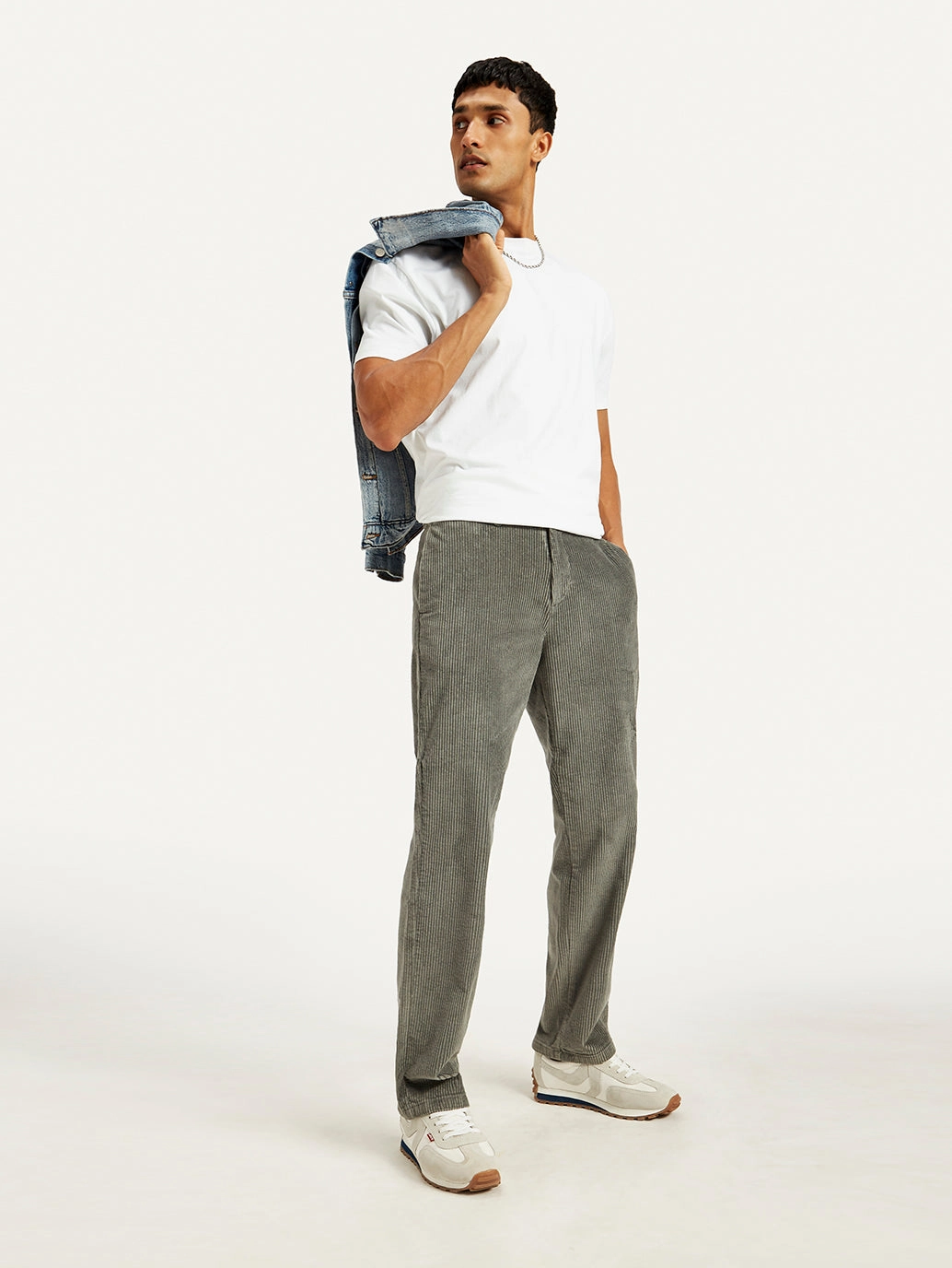 Plus-size option Men's Grey Straight Fit Chinos