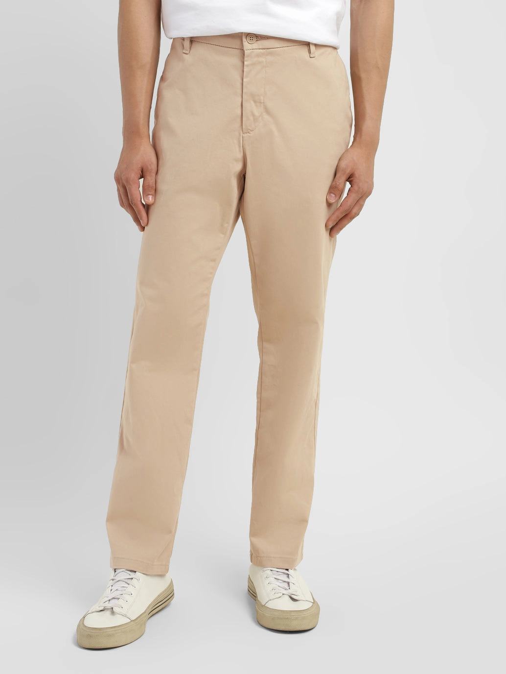 Timeless Comfort Wear Mid-rise fit Men's Grey Tapered Chinos