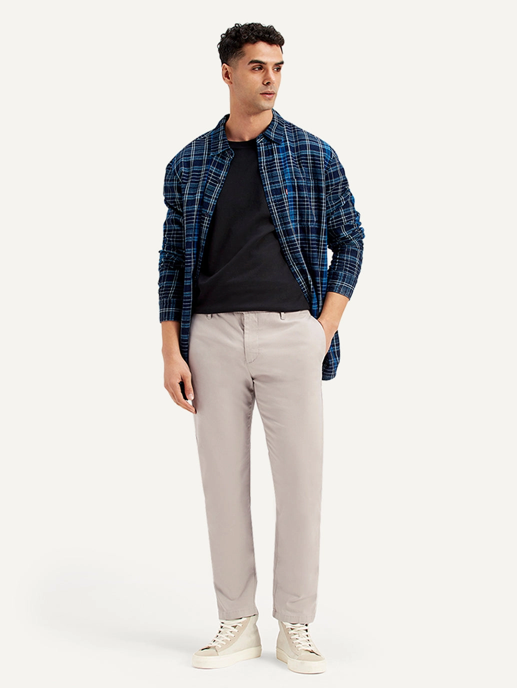 No Gap Waist Functional Stretch Men's Grey Tapered Trousers