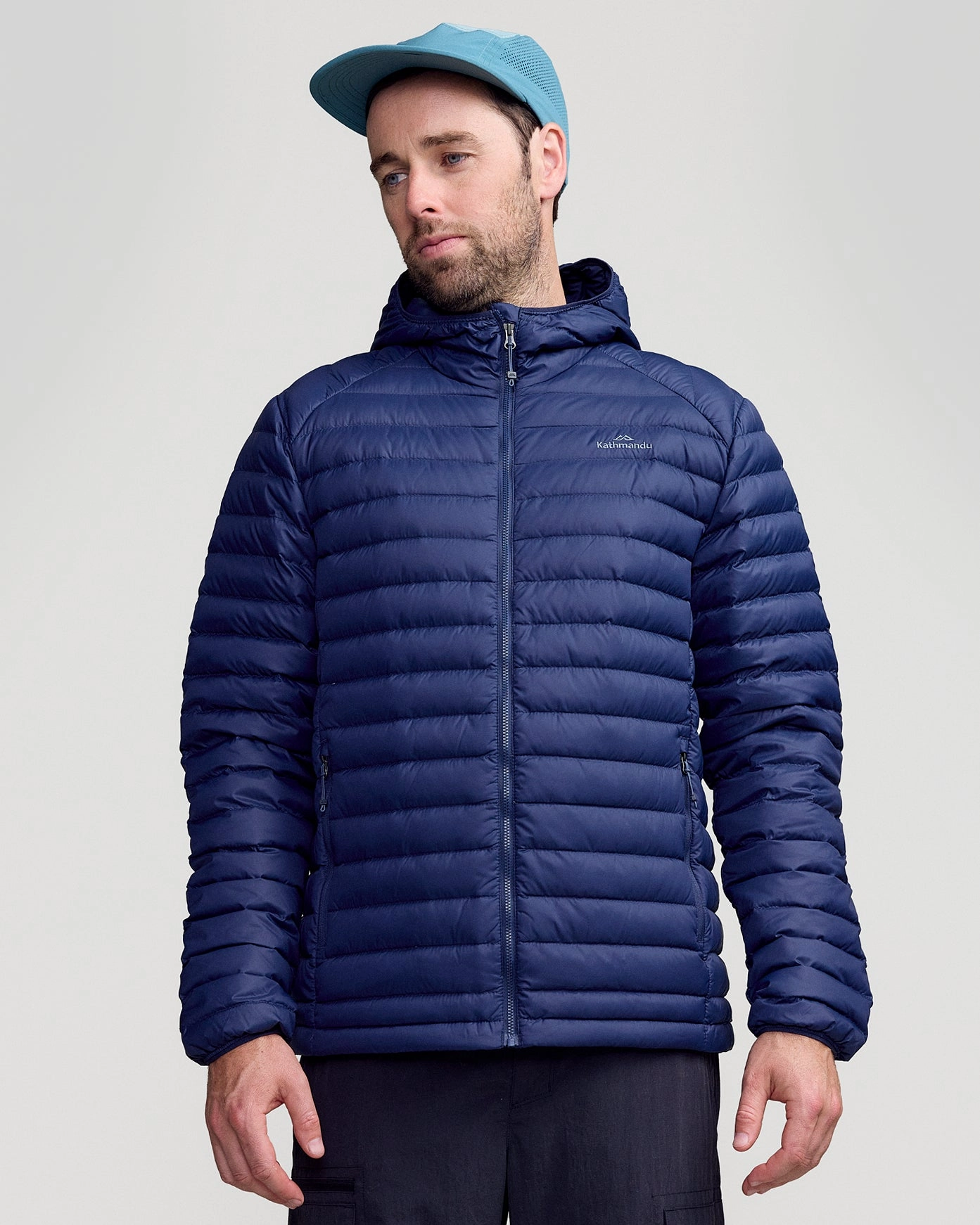 Men's Heli Down Hooded Jacket v3 - Pure Navy Reinforced Seams