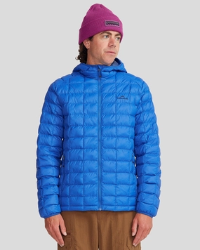 Men's Heli Insulated Hooded Jacket - Peak Blue Enhanced Edge Binding RecycledPolyester