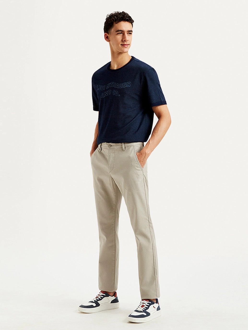 Full Flex Men's Light Grey Slim Fit Chinos