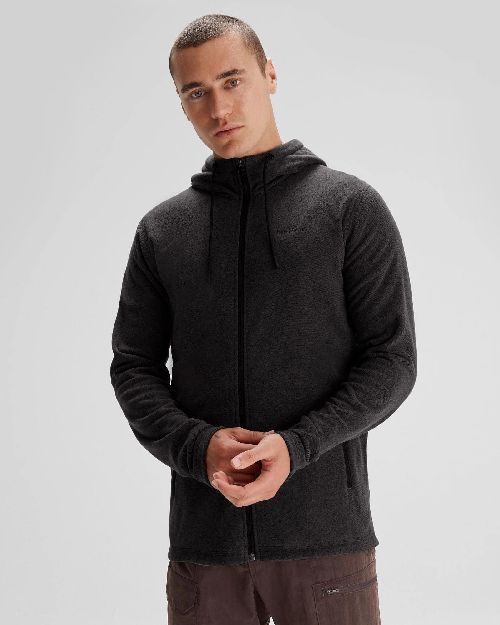 OdorControl Treatment High Performance Blend Men's Mt Aspiring Hooded Fleece Jacket  - Black Stingray