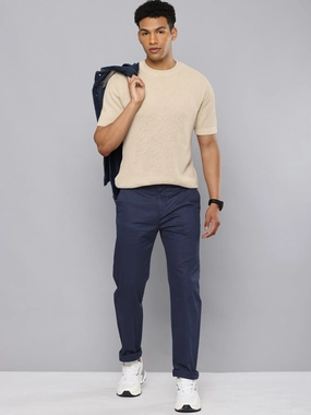 LightweightComfort Breathable wear Men's Navy Blue Tapered Chinos