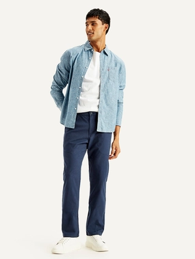 Durable Seam Construction Men's Navy Slim Fit Chinos