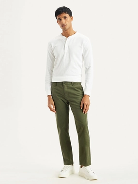 Men's Olive Slim Fit Chinos Quick Conversion Hem Light Coverage