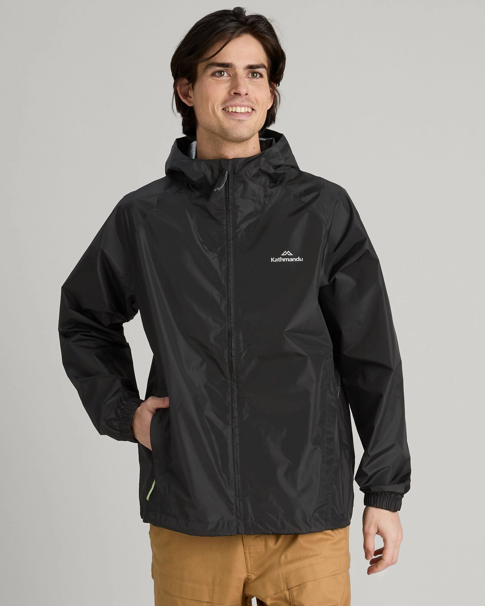 Lightweight Comfort Men's Pocket-it 2-layer Rain Jacket - Black