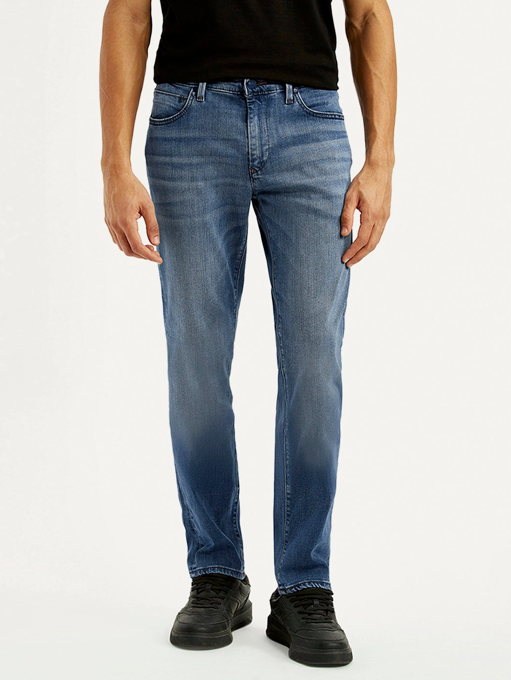 Relaxed Aesthetic Men's Redloop 511 Blue Slim Fit Mid Rise Jeans