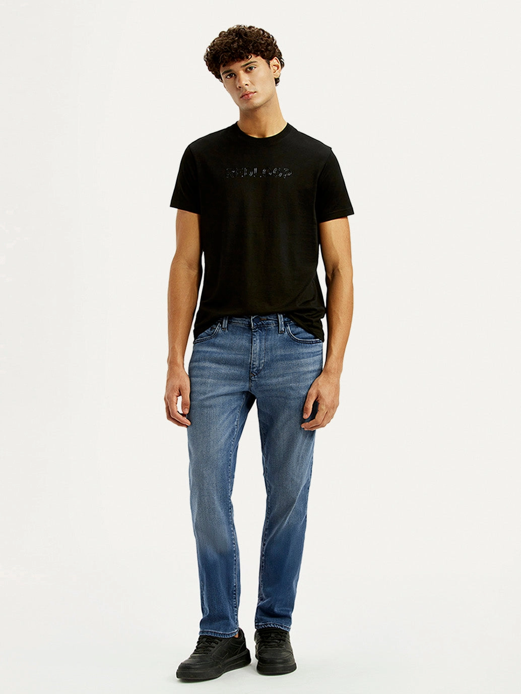 Men's Redloop 511 Blue Slim Fit Mid Rise Jeans Modern Straight Leg Loose Modern Minimalist