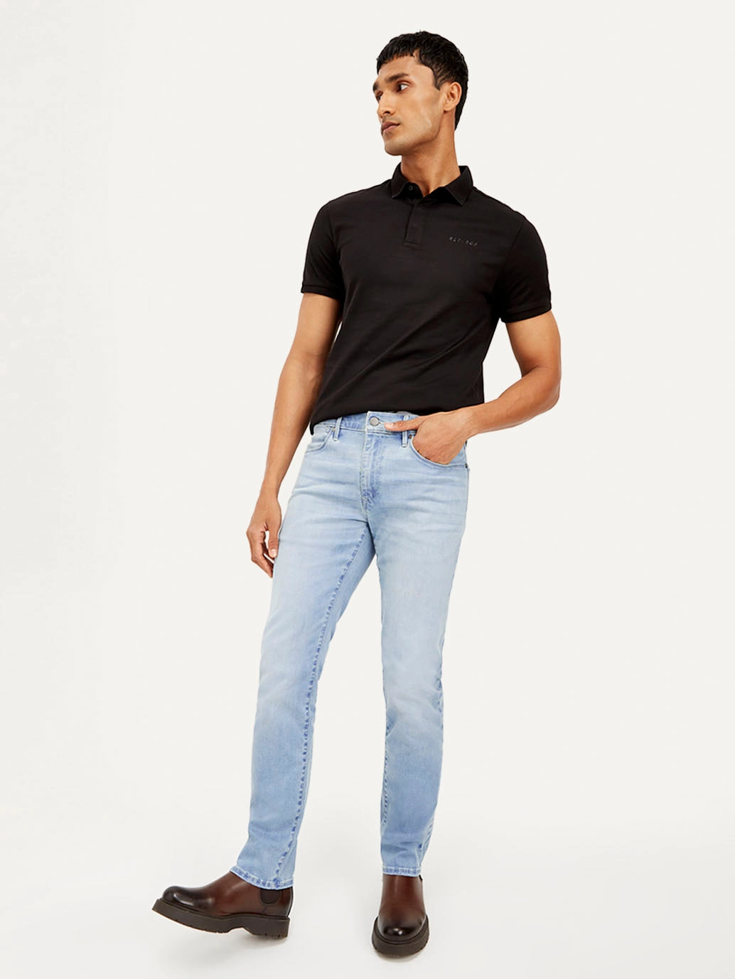 Classic Autumn Days Adult Fashion Men's Redloop 511 Light Blue Slim Fit Mid Rise Jeans