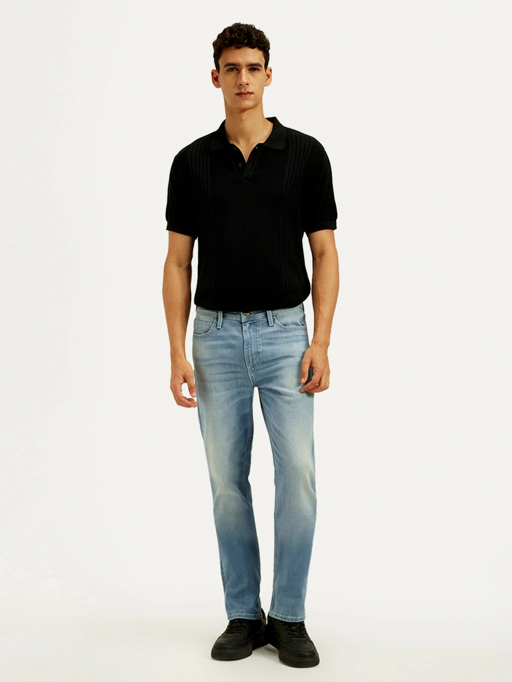 Men's Redloop 511 Light Indigo Slim Fit Mid Rise Jeans Durable Minimalist Style Party Look