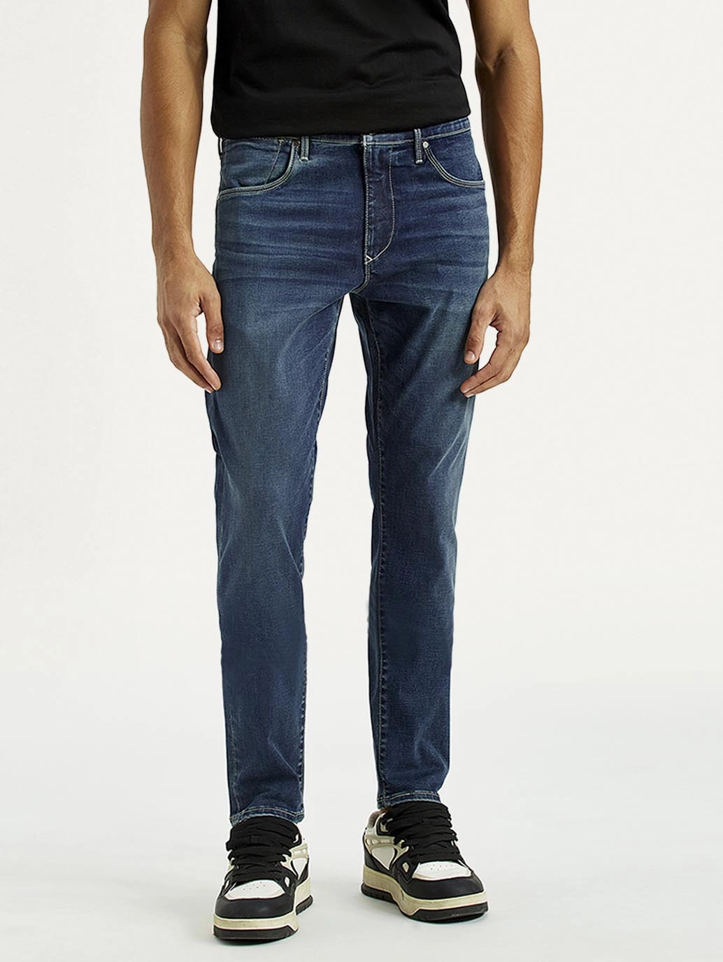 Men's Redloop 512 Dark Indigo Slim Tapered Fit Mid Rise Jeans Essential Piece Sleek Silhouette