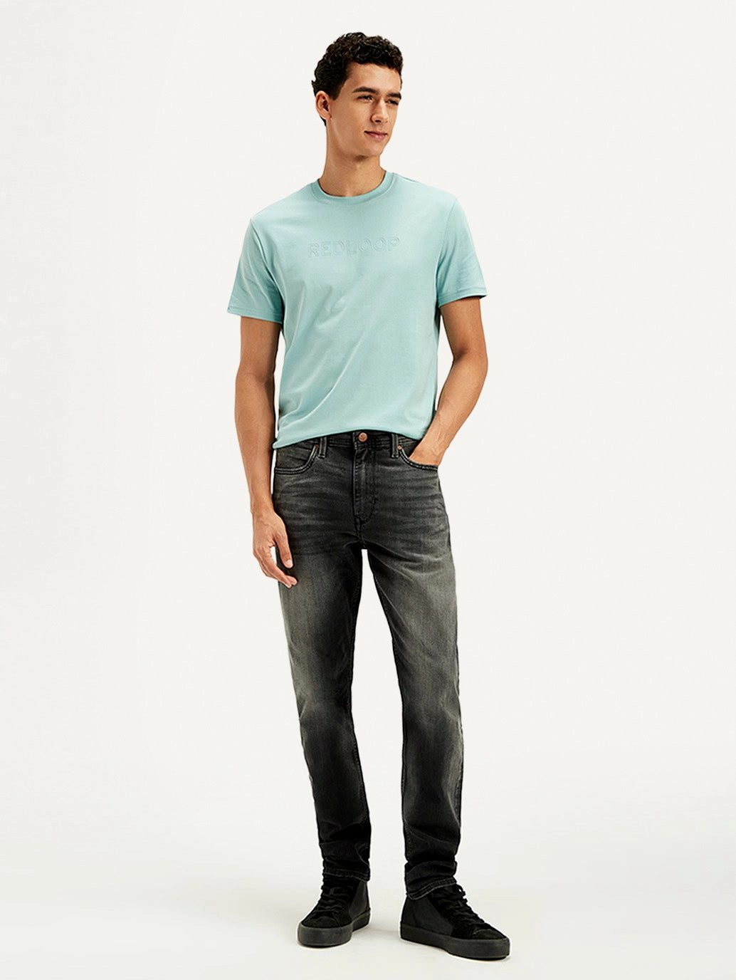 Bold Road Trip Daily Mix Men's Redloop 512 Slim Tapered Fit Mid Rise Jeans