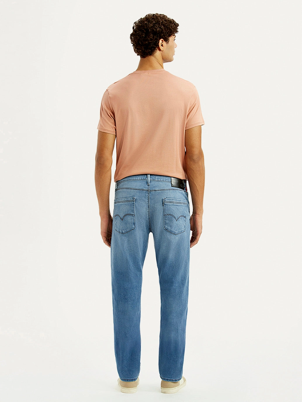 Premium Material Travel Outfit Evening Stroll Minimalist Men's Redloop 513 Light Blue Slim Straight Fit Mid Rise Jeans