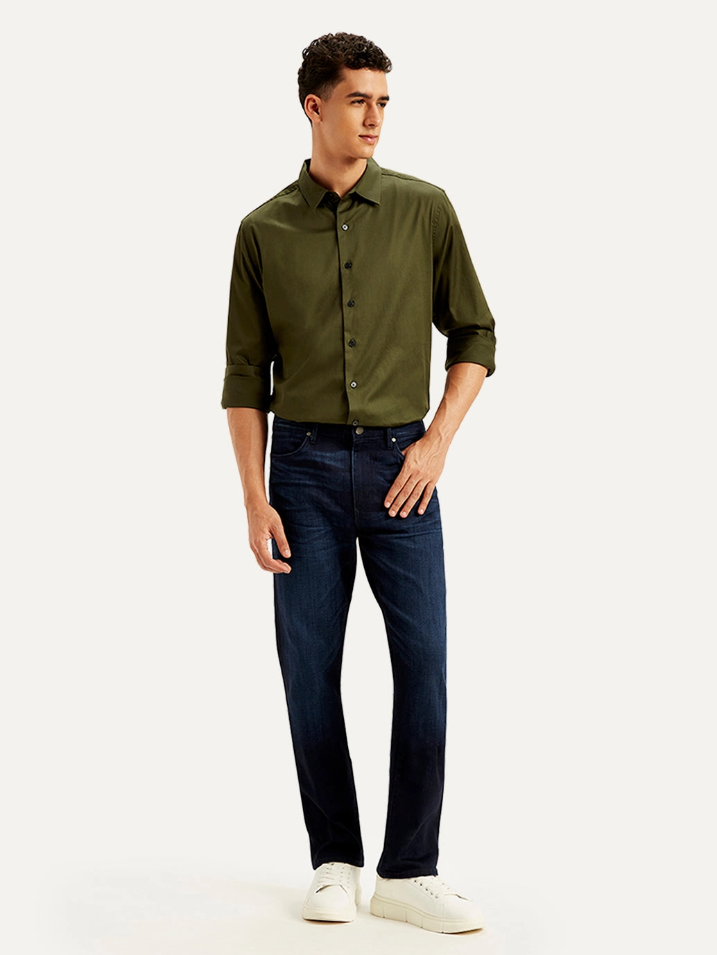 Men's Redloop 513 Navy Blue Slim Straight Fit Mid Rise Jeans Stylish Adult Fashion Couple Look Athlete Fit Festival Outfit