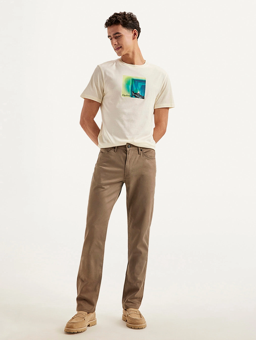 Non Bulk RecycledMaterial Men's Redloop Brown Slim Fit Trousers