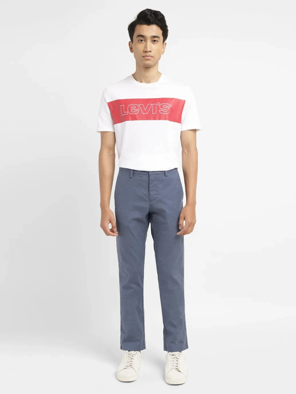 Men's Redloop Navy Slim Fit Chinos Detachable belt Stylish Cut