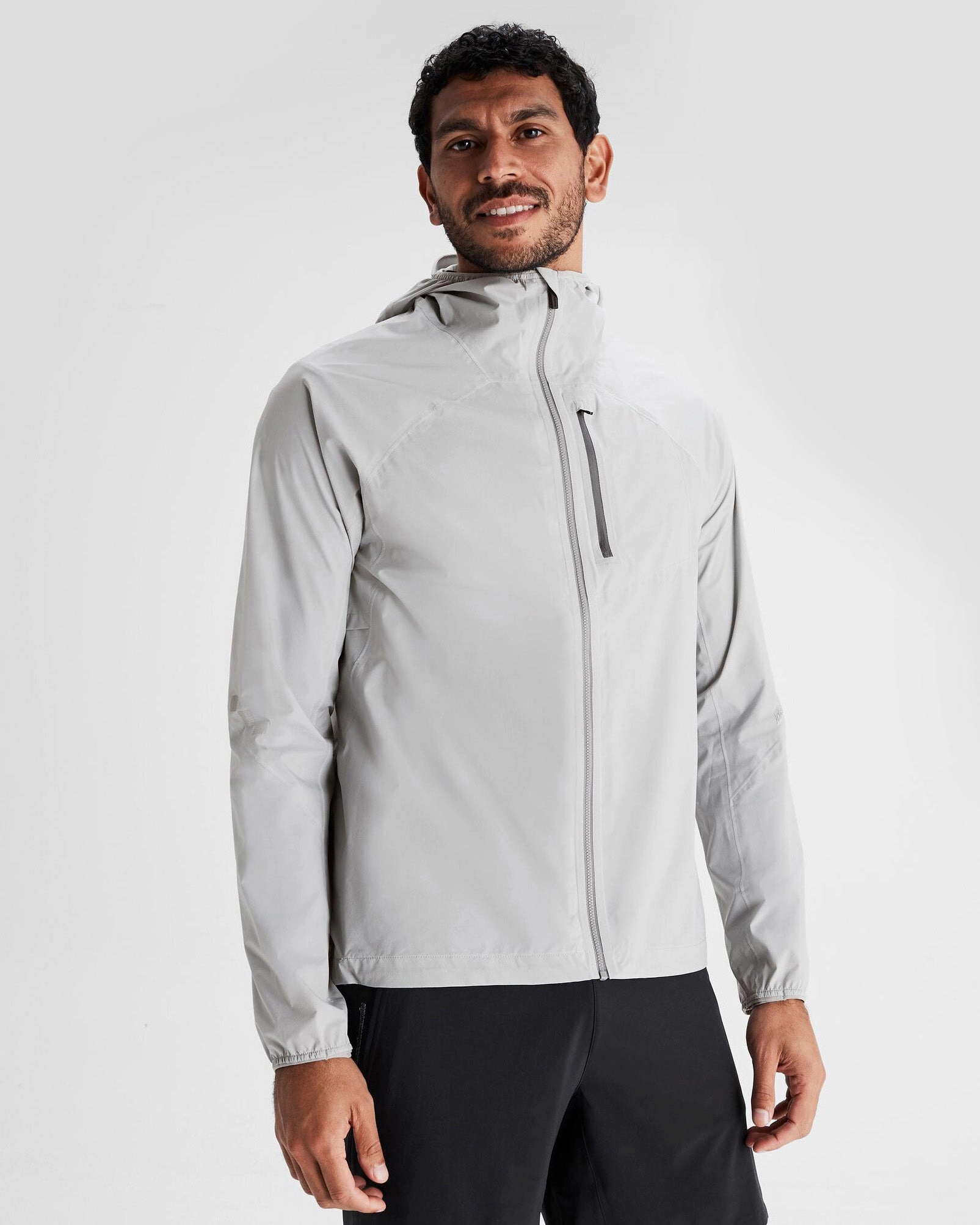 QuickRelease Buckles Men's Seeker 2.5L Rain Jacket - Steel Grey