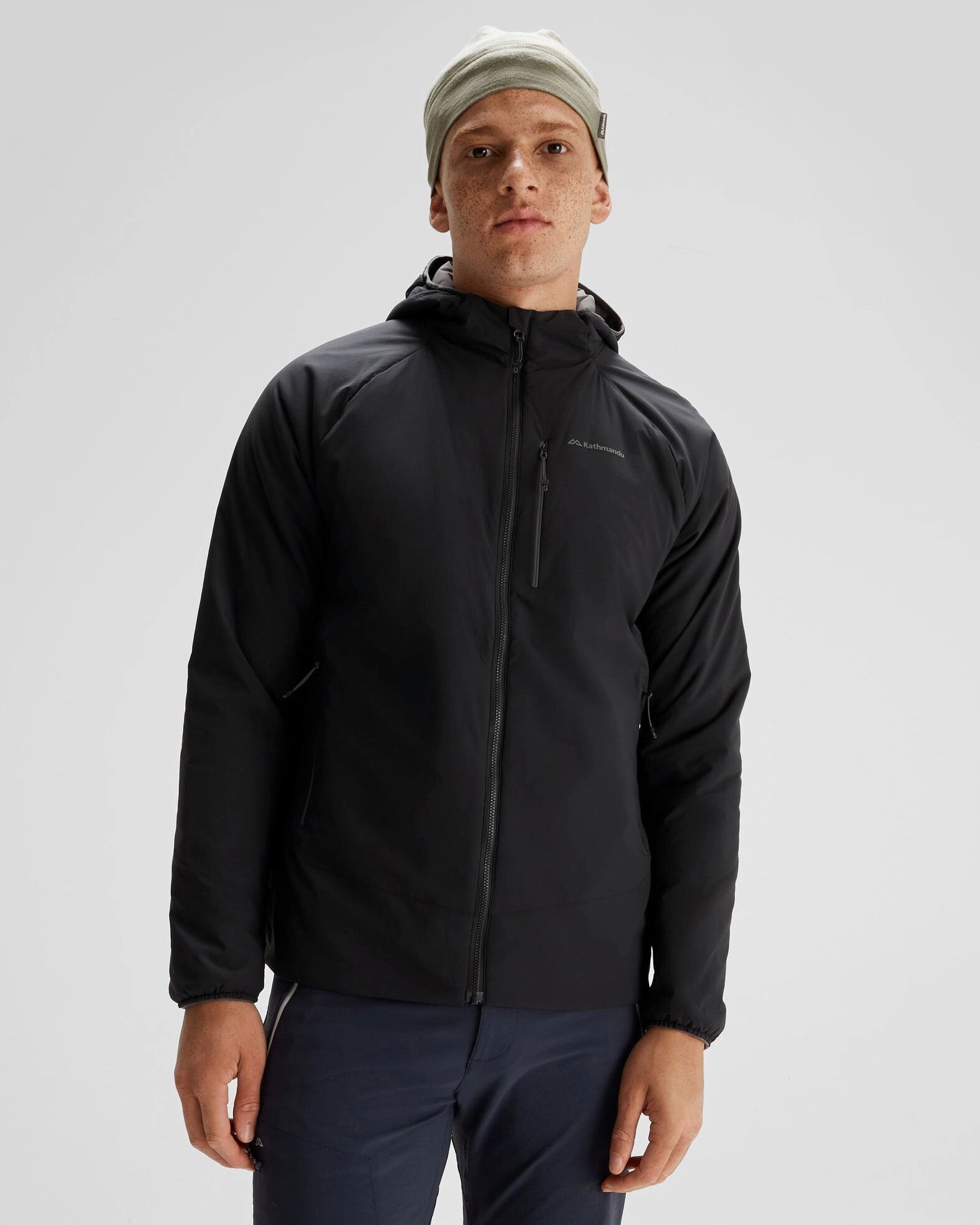 Foldable Collar Non Restrictive Movement Men's Seeker PrimaLoft? Active Hooded Jacket - Black Stingray