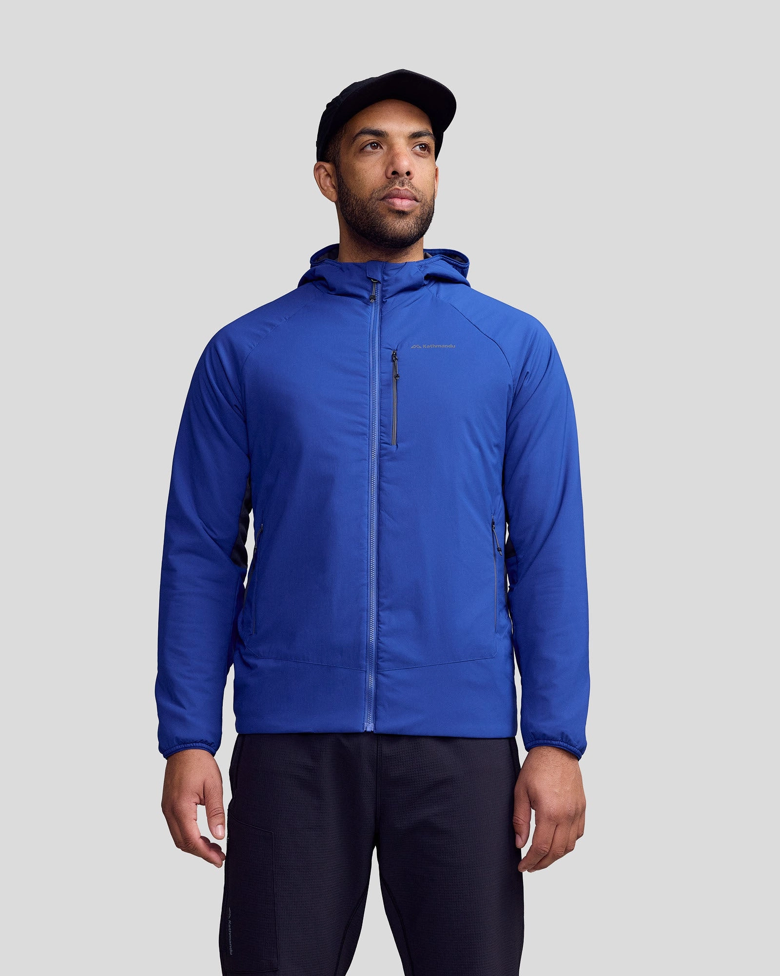 Men's Seeker Primaloft Active Hooded Jacket - Bright Navy Soft Touch Texture All Weather Performance