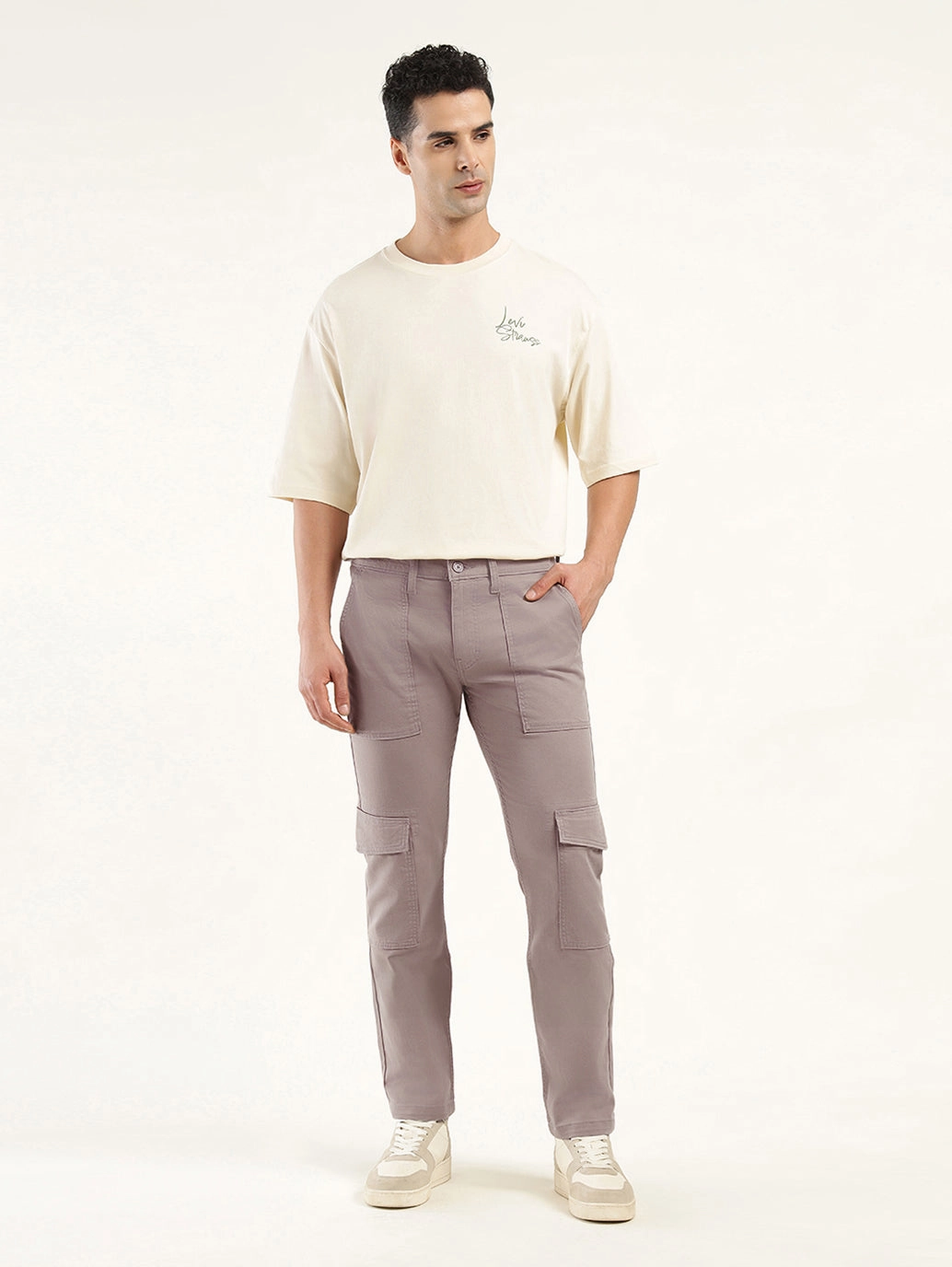Men's Slim Fit Cargo Trousers Secure fit Simple Utility