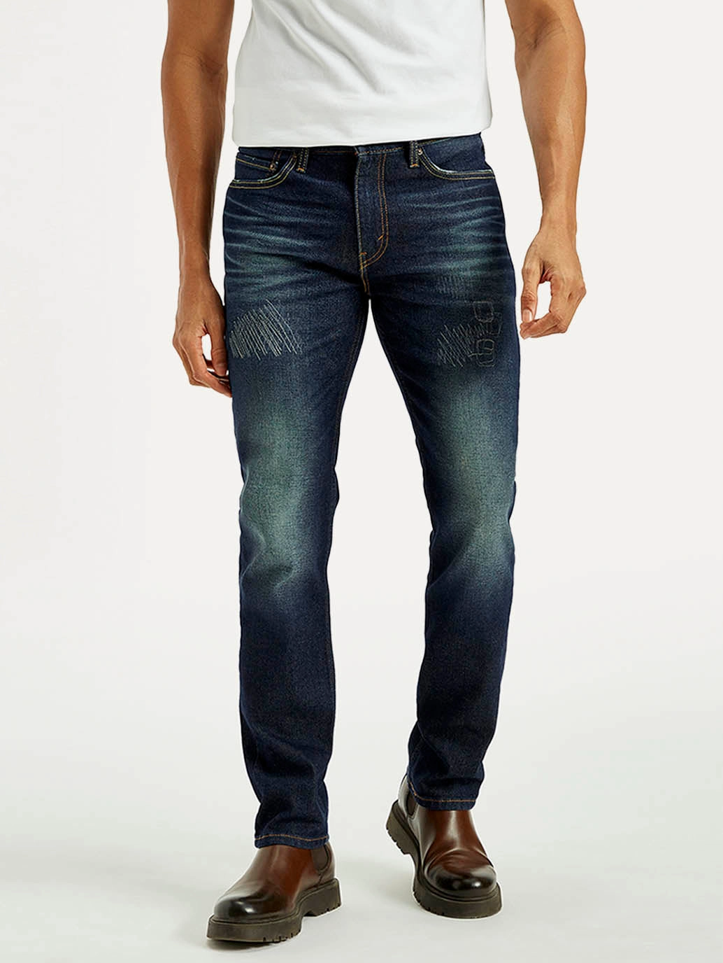 Easy Essentials Couple Look Eco Friendly Men's Tinted 511 Dark Indigo Slim Fit Mid Rise Jeans