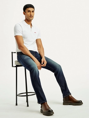 Men's Tinted 511 Dark Indigo Slim Fit Mid Rise Jeans Relaxed Style Outdoor Enthusiast Evening Stroll