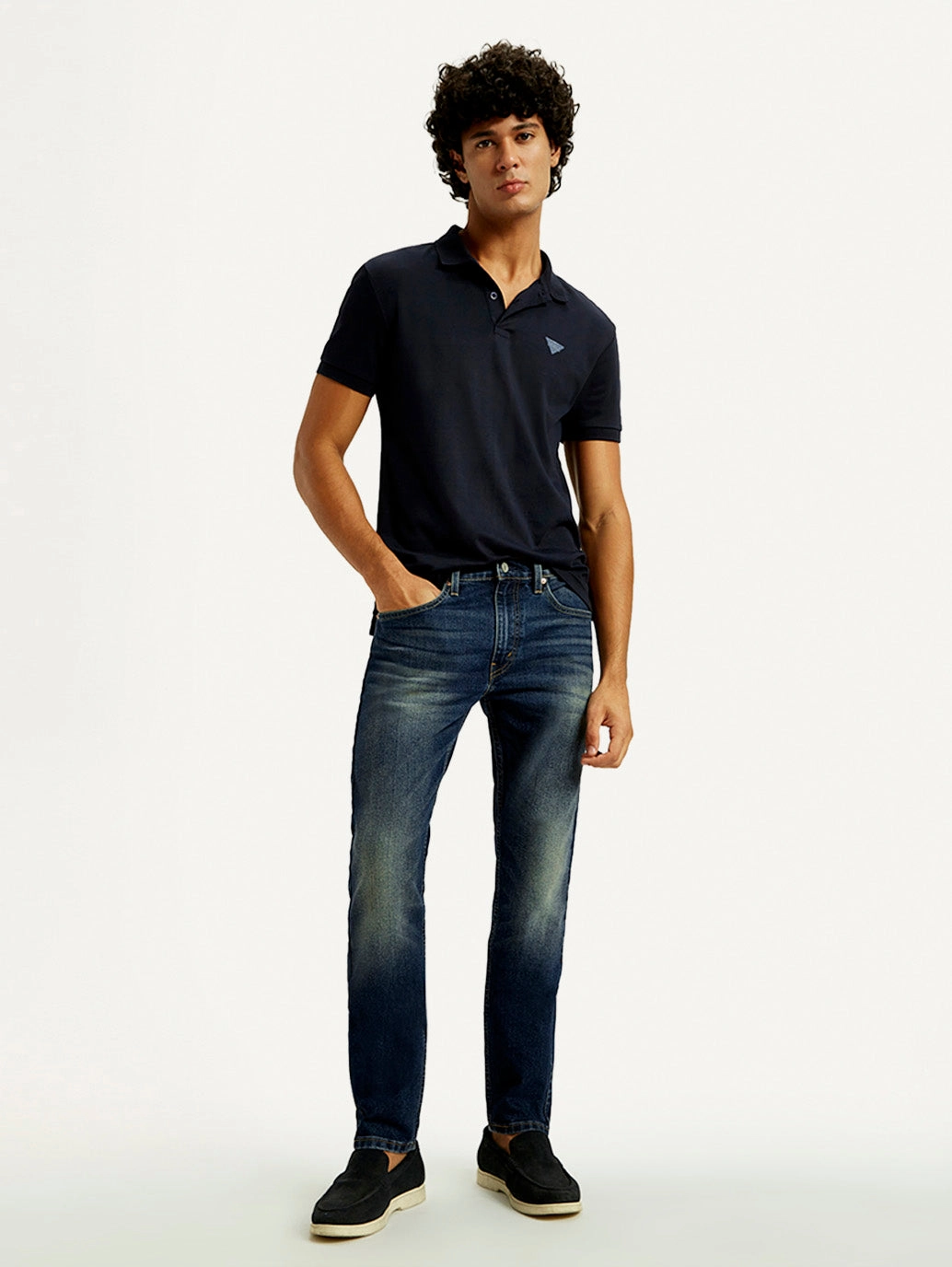 Easy Fashion Men's Tinted 512 Med Indigo Slim Tapered Fit Mid Rise Jeans